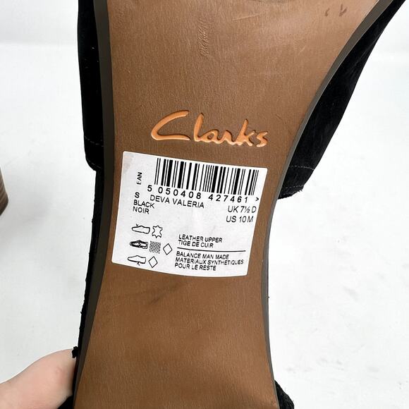 Clarks Deva Valeria Peep Toe Block Heel Ankle Booties - Picture 7 of 9